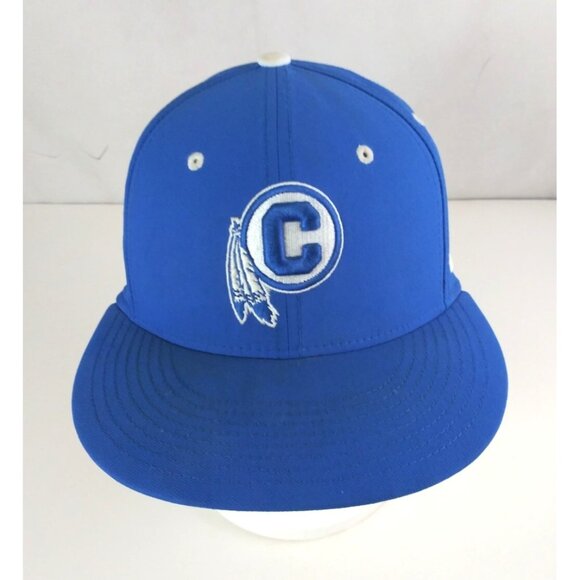 Vintage Nike Blue Team Logo Embroidered Fitted Baseball Cap Size 6.78" S/M - Picture 2 of 9